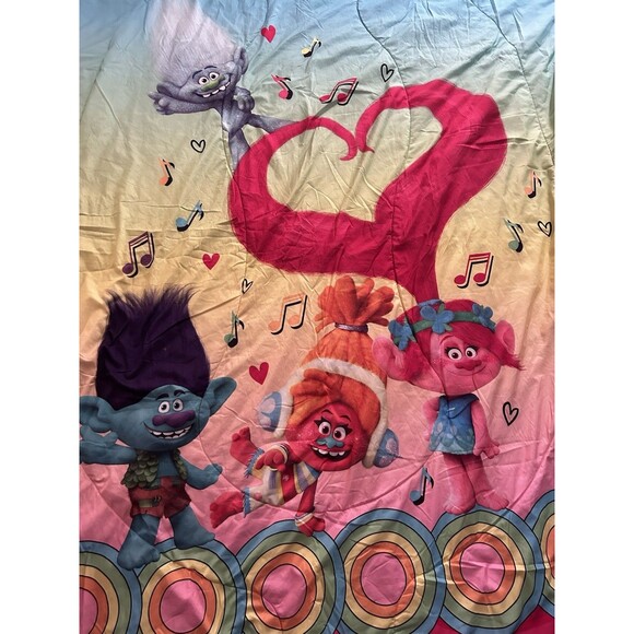 Dreamworks Trolls World Tour Kids Bedding Set Sz TWIN/FULL - Picture 2 of 7